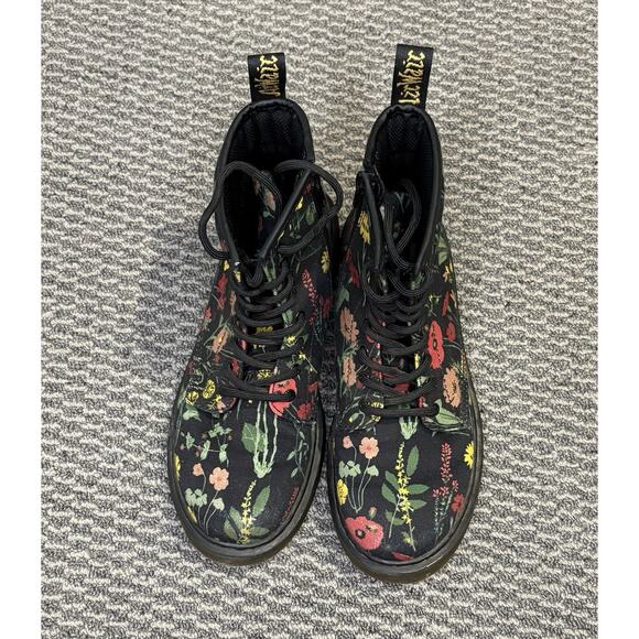 Dr. Martens Kids Girls Canvas Floral Boots Shoes Size US 4 - Picture 1 of 7
